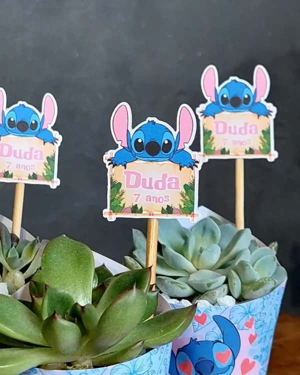 Lembrancinhas com Suculentas Stitch